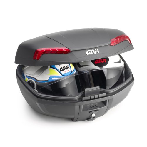 E46NB Riviera kufr GIVI černý Black edition (Monolock s vlastní plotnou), černé plexi, objem 47 lt