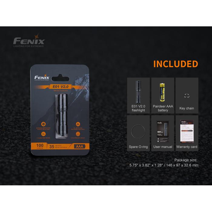 Baterka Fenix E01 V2.0 černá