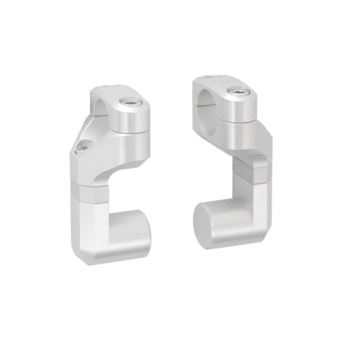 Vario bar back for Ø 22 mm handlebar Up/back variable. Silver.