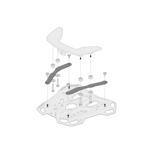 Sada adaptéru pro Adv.Rack  na kufry Krauser K-Wing, Hepco &amp; Becker C-Bow. Č