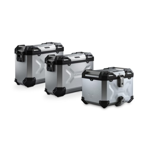 Adventure sada zavazadel stříbrné pro  BMW F GS 750/850 pro top nosič z nerez.oceli