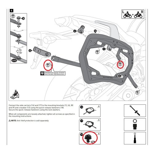 bajonetový uzávěr pro nosiče: typ PRO