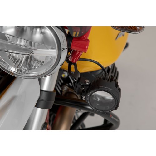 EVO dálková světla+držáky černá. Moto Guzzi V85 TT (19-).