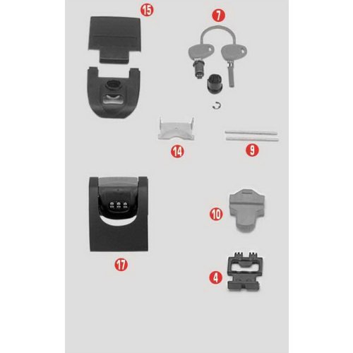 Z217 tlačítko upevnění kufru GIVI k nosiči pro E 360, E 460, E 41 Keyless (poz. 10)