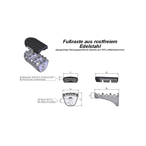 Montážní sada pro stupačky ION, Yamaha 700 Ténéré (19-)