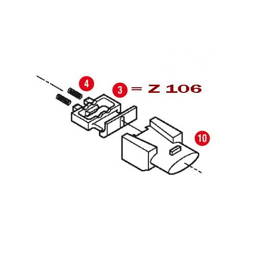 Z109 pružinka zástrčky kufru (pro zástrčku Z 106), 2 ks - pozice 4