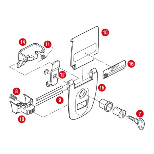 Z236 pružinka pantu kufru GIVI E 41 Keyless, E 460 - 1 ks