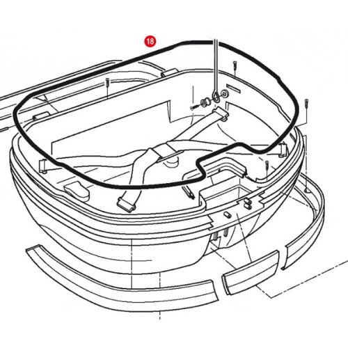 Z769 pryžové těsnění mezi víka kufru GIVI (V46, V 35) - pozice 18