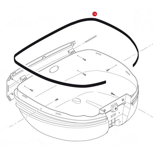 Z1908R těsnění víka kufru GIVI E 55 Maxia, pryžové - pozice 14