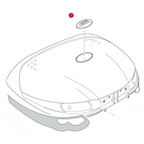 ZV55R samolepka oválná s logem GIVI na horní víko kufru Maxia E 55