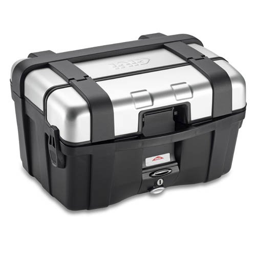TRK46N kufr GIVI Trekker černý se stříbrným hliníkovým víkem (Monokey), objem 46 ltr.