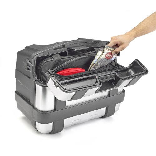 TRK46N kufr GIVI Trekker černý se stříbrným hliníkovým víkem (Monokey), objem 46 ltr.