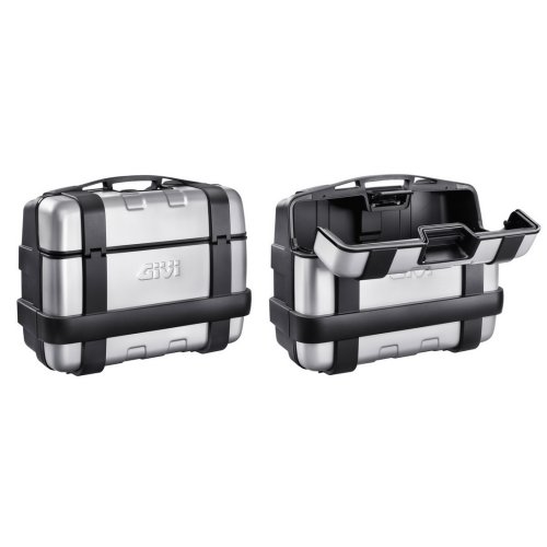 TRK33PACK2 sada 2 kufrů GIVI TRK 33N Trekker černý s hliníkovým víkem (Monokey) se stejným zámkem