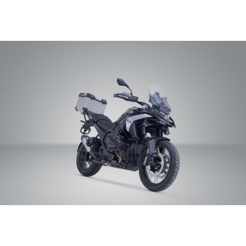 sada kufru TraX 38-stříbrný+top nosič pro BMW R 1300 GS