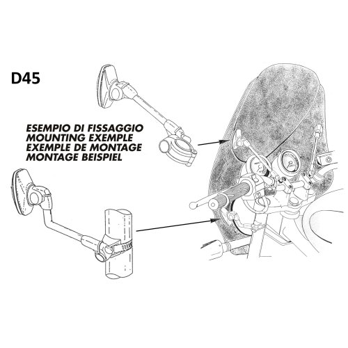 D45 samostatná montážní sada pro 4-děrová plexi (A31, A34)