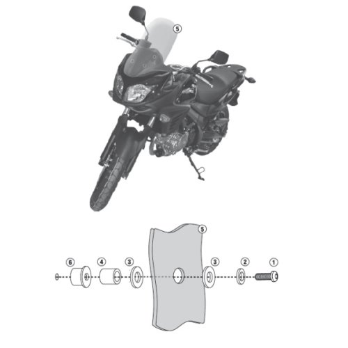 D3101KIT montážní sada pro plexi 3101 DT - Suzuki DL 650 V-Strom (11-16)