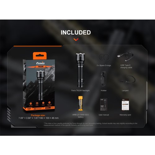 Taktická nabíjecí svítilna Fenix TK22R