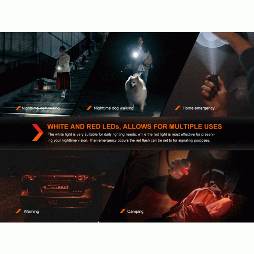 Nabíjecí baterka Fenix E03R V2.0 GE - červená