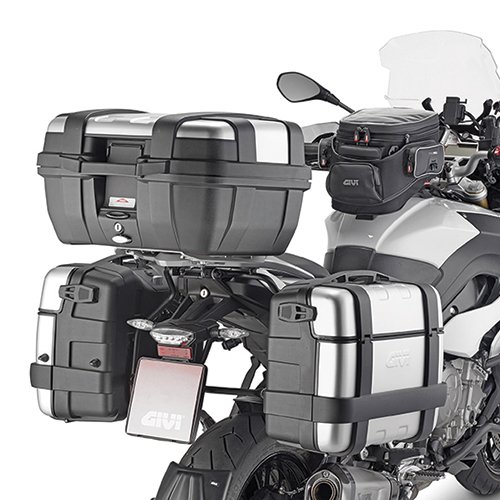 TRK52N kufr GIVI Trekker černý se stříbrným hliníkovým víkem (Monokey), objem 52 ltr.