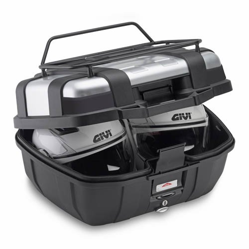 TRK52N kufr GIVI Trekker černý se stříbrným hliníkovým víkem (Monokey), objem 52 ltr.