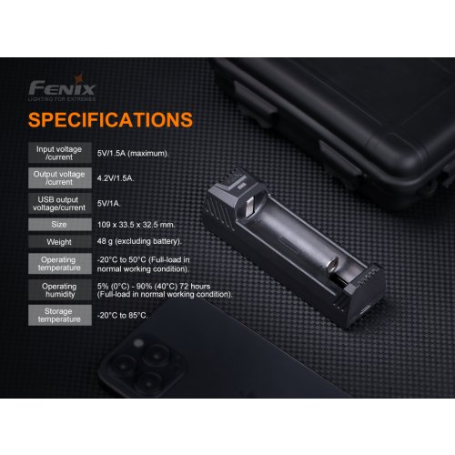 USB nabíječka Fenix ARE-X1 V2.0 (Li-ion)
