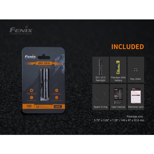 Baterka Fenix E01 V2.0 - černá