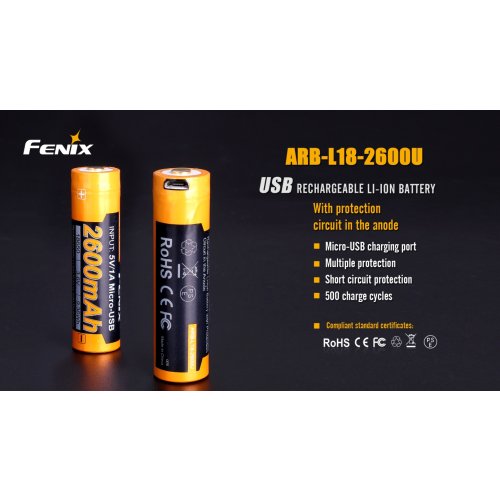 Dobíjecí USB baterie Fenix 18650 2600 mAh (Li-ion)