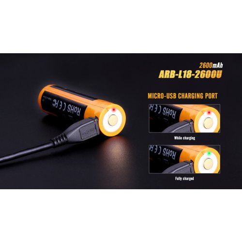 Dobíjecí USB baterie Fenix 18650 2600 mAh (Li-ion)
