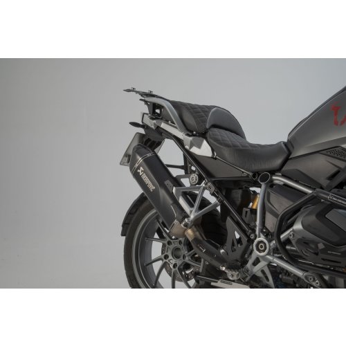 TRAX ADV aluminum case system + Akrapovic Silver. 45/37 l. BMW R 1250 GS/Adv/Rally