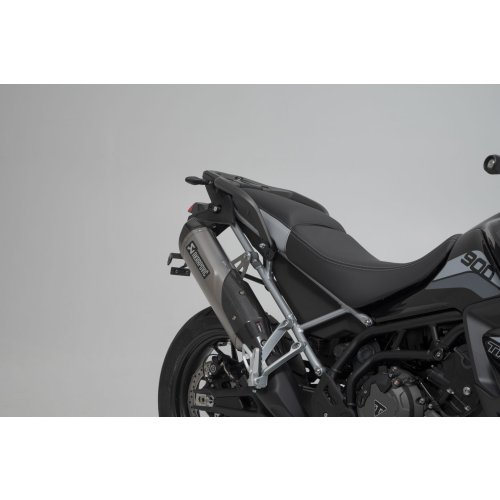 TRAX ADV aluminum case system + Akrapovic Silver. 45/37 l. Triumph Tiger 900 (19-2