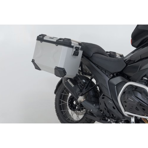 TRAX ADV aluminium case system + Akrapovic Silver. 45/45 l. BMW R 1300 GS (23-).