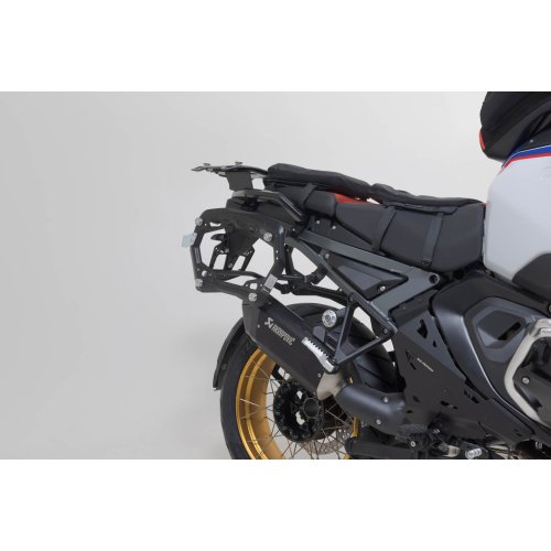 TRAX ADV aluminium case system + Akrapovic Black. 45/45 l. BMW R 1300 GS Adv. (24-