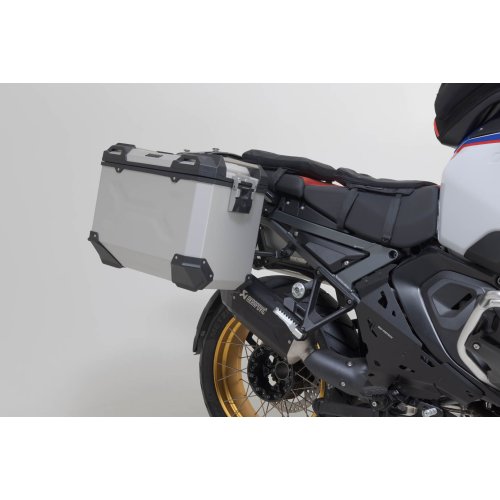 TRAX ADV aluminium case system + Akrapovic Silver. 45/45 l. BMW R 1300 GS Adv. (24