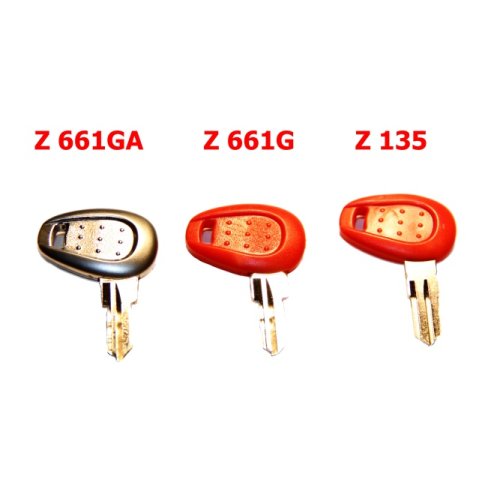 Z661GA samostatný klíč k zámku GIVI (pro zámek Z 661), stříbrný, polotovar, tloušťka klíče 2,5 mm